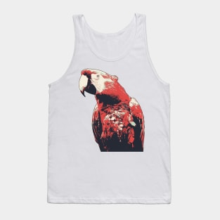 Macaw Parrot Illustration Vintage Colors Tank Top